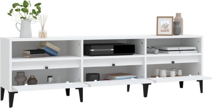 The Living Store Klassieke TV-kast 150 x 30 x 44.5 cm Duurzaam Veel opbergruimte Weergavefunctie - Foto 2