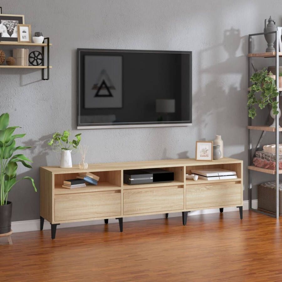 The Living Store Klassieke TV-kast Sonoma Eiken 150 x 30 x 44.5 cm - Foto 2