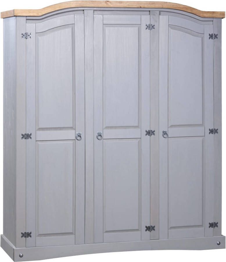 The Living Store Kledingkast Corona 151.6 x 52 x 170 cm Rustieke Mexicaanse stijl Kledingkast Mexicaanse Stijl Corona Stijl Grenshouten Kast Vintage Kast - Foto 3