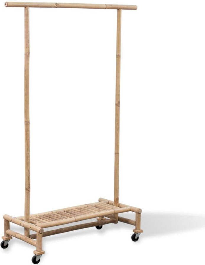 The Living Store Kledingrek 100x40x150cm Bamboe Kledingrek Bamboe Kledingrek Kledingopbergers Kasten Meubels