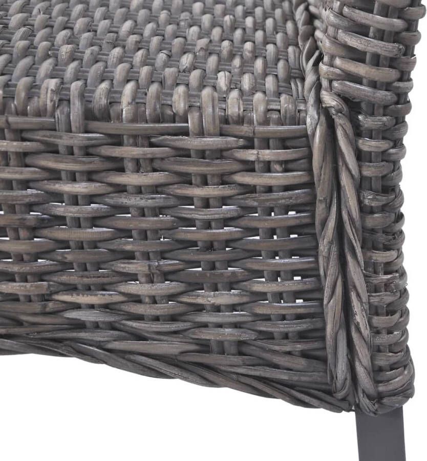 The Living Store Kubu Rattan Eetkamerstoelen 46 x 61 x 93 cm Bruin Greywash - Foto 3