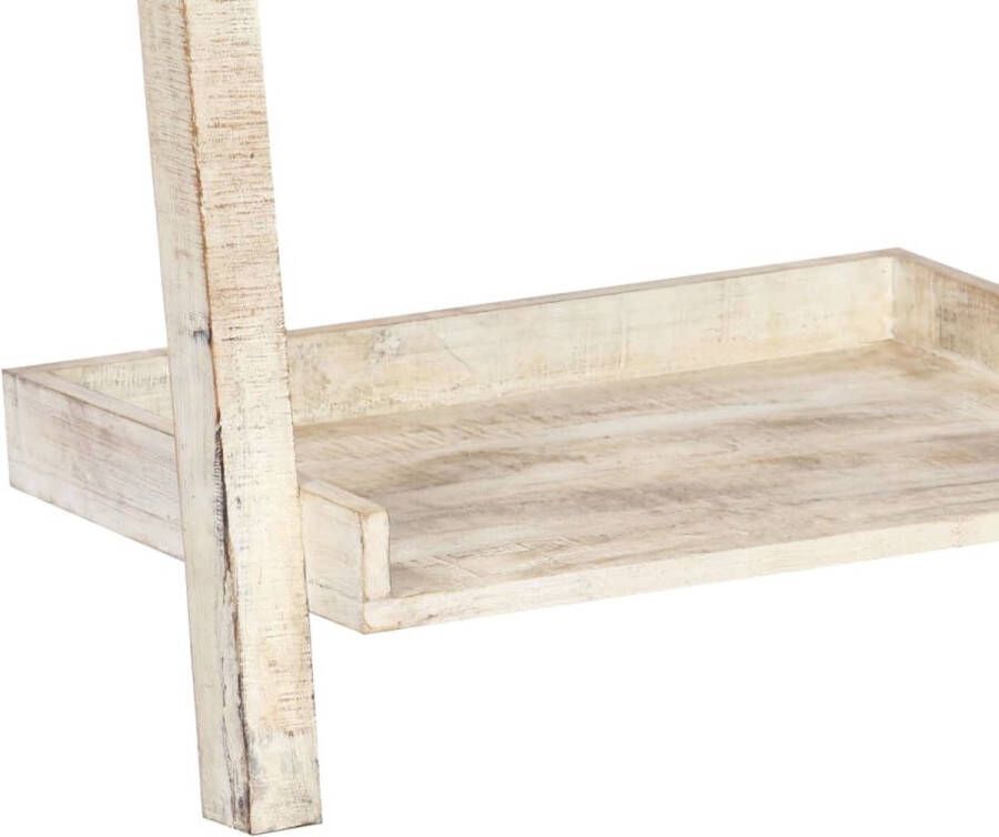 The Living Store Ladderkast 75x37x205 cm massief mangohout wit Kast - Foto 2