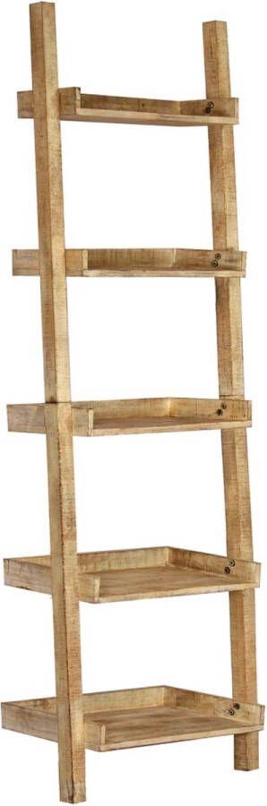 The Living Store Ladderkast Boekenkast 75 x 37 x 205 cm Massief Mangohout