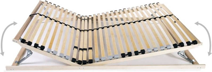 The Living Store Lattenbodem 195 x 100 x 9 cm Massief beukenhouten frame Berkenhouten latten Lattenbodem Houten Bedbodems Massief Beukenhout Berkenhout Adjustable Bed Frame
