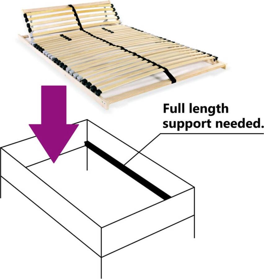 The Living Store Lattenbodem 195 x 120 x 9 cm Massief beukenhouten frame 28 latten Verstelbare stevigheid Met SBS rubberen doppen Lattenbodem Houten Bedbodems Bedbodem 120x200 Bruine Bedbodem Adjustable Bedbase