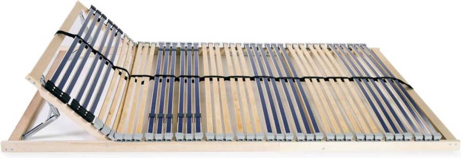 The Living Store Lattenbodem 195 x 140 x 10 cm Massief beukenhouten frame Berkenhouten latten 42 latten Verstelbaar hoofdgedeelte Lattenbodem Houten Bedbodems Massief Beukenhout Berkenhouten Latten Adjustable Headrest