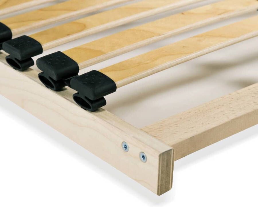 The Living Store Lattenbodem 195 x 140 x 9 cm massief beukenhouten frame en berkenhouten latten Lattenbodem Houten Bedbodems Beukenhouten Frame Berkenhouten Latten Boxspring