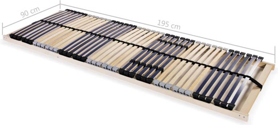 The Living Store Lattenbodem 195 x 90 x 10 cm massief beukenhouten frame berkenhouten latten 42 latten verstelbare stevigheid eenvoudig te monteren Lattenbodem Slaapcomfort Bedbodems Houten Lattenbodem Beukenhout