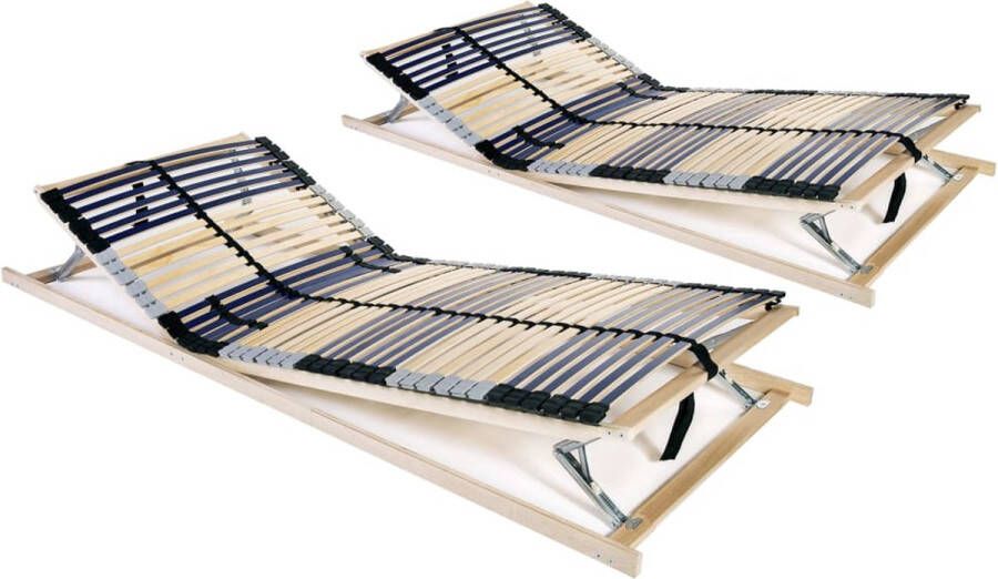 The Living Store Lattenbodem Comfort 195 x 80 x 10 cm massief beukenhouten frame en berkenhouten latten Lattenbodem Bedframe Slaapcomfort Hout Massief Hout