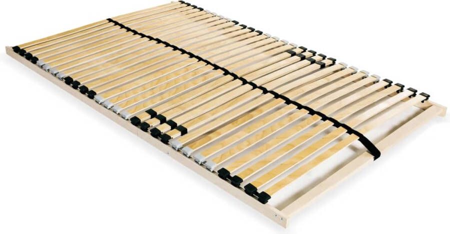 The Living Store Lattenbodem Comfortabele massief beukenhouten frame 195x120x9 cm 28 latten Lattenbodem Slaapcomfort Bedbodems Houten Lattenbodem Beukenhout