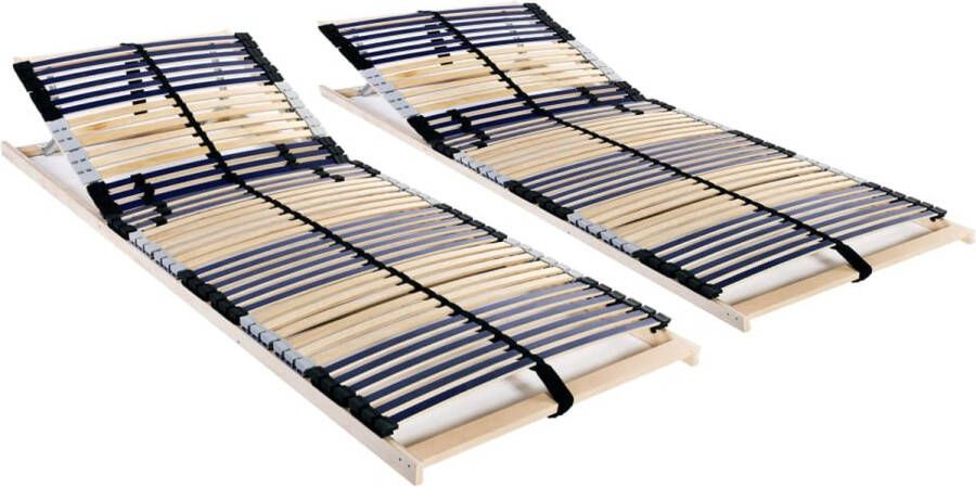 The Living Store Lattenbodem Bedbodem 195 x 80 x 10 cm Massief beukenhouten frame Berkenhouten latten 6 verstelbare latten 7 comfortzones SBS rubberen doppen Lattenbodem Bedbodem Buikenhout Berkenhout Slaapcomfort