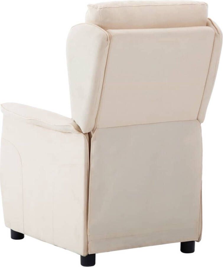 The Living Store Verstelbare stoel Fauteuil Stof en ijzer 68x98x100 cm Crème - Foto 2