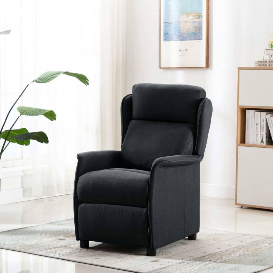 The Living Store Verstelbare Stoel Fauteuil 68 x 98 x 100 cm Donkergrijs Stof IJzer - Foto 2