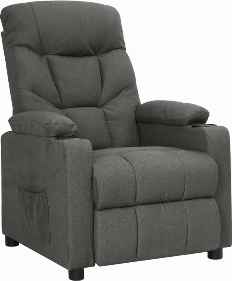 The Living Store Leunstoel stof donkergrijs Fauteuil