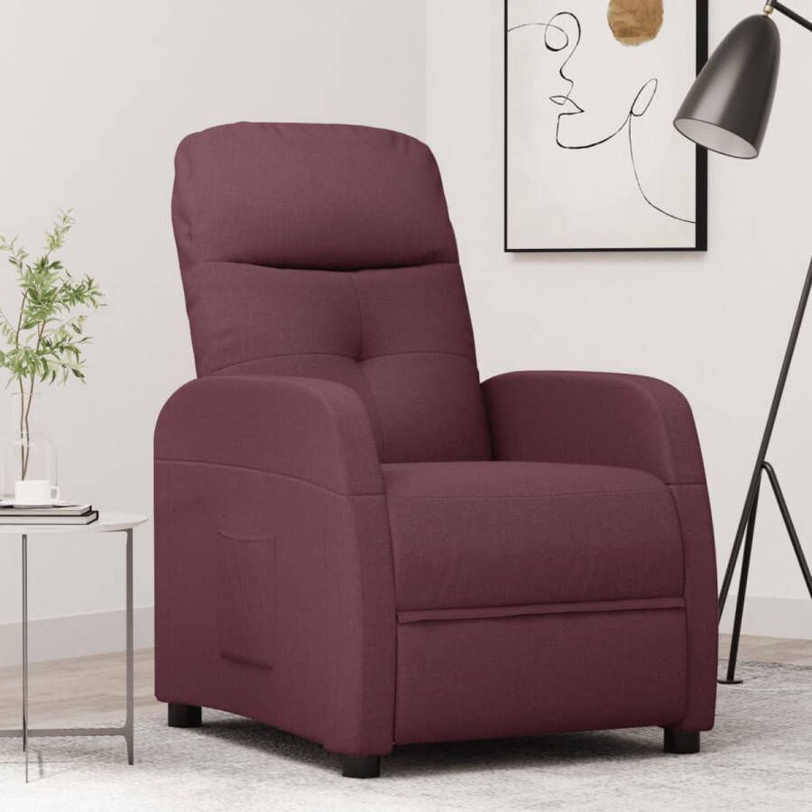 The Living Store Leunstoel stof paars Fauteuil
