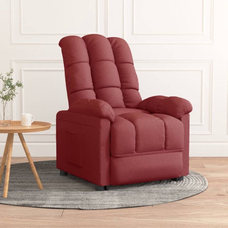 The Living Store Leunstoel stof wijnrood Fauteuil