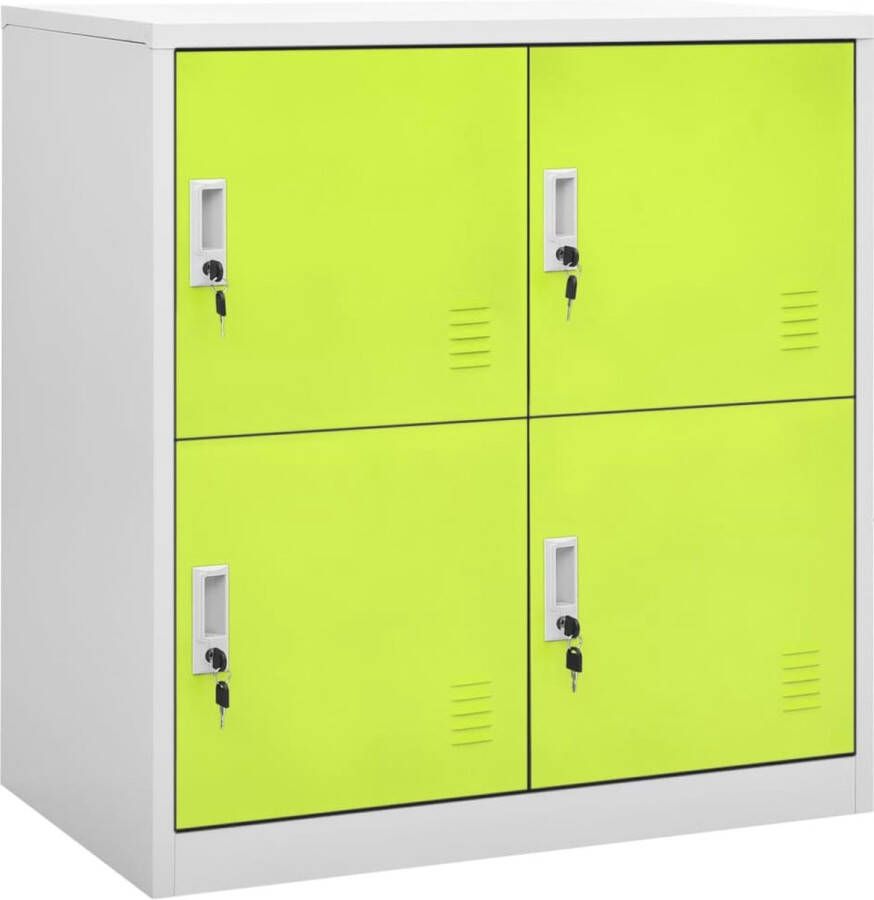 The Living Store Lockerkast 90 x 45 x 92.5 cm Staal Lichtgrijs Groen Met sloten Lockerkast Opslagruimte Kantooraccessoires Schoolbenodigdheden Metalen Kast - Foto 2