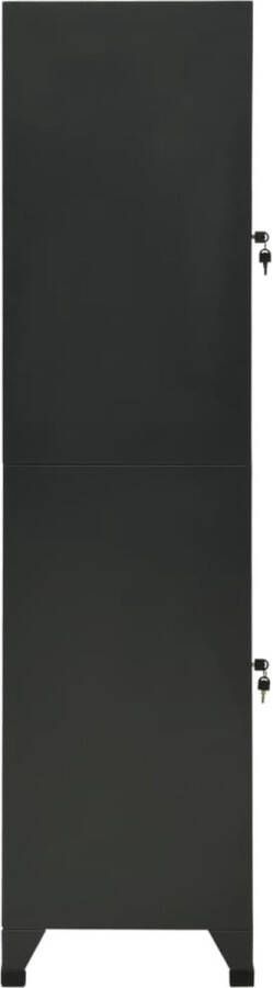The Living Store lockerkast antraciet 38 x 45 x 180 cm stalen opbergkast Lockerkast Opbergkast Metalen Kast Staalkast Anthraciete Kast - Foto 2