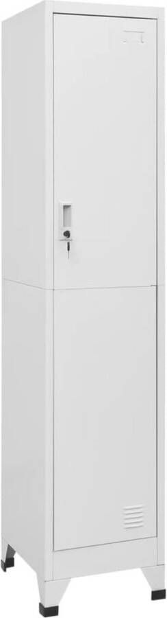 The Living Store Lockerkast Industrieel 38 x 45 x 180 cm Grijs Lockerkast Industrieel Design Metalen Kast Bergruimte Kantoor - Foto 2