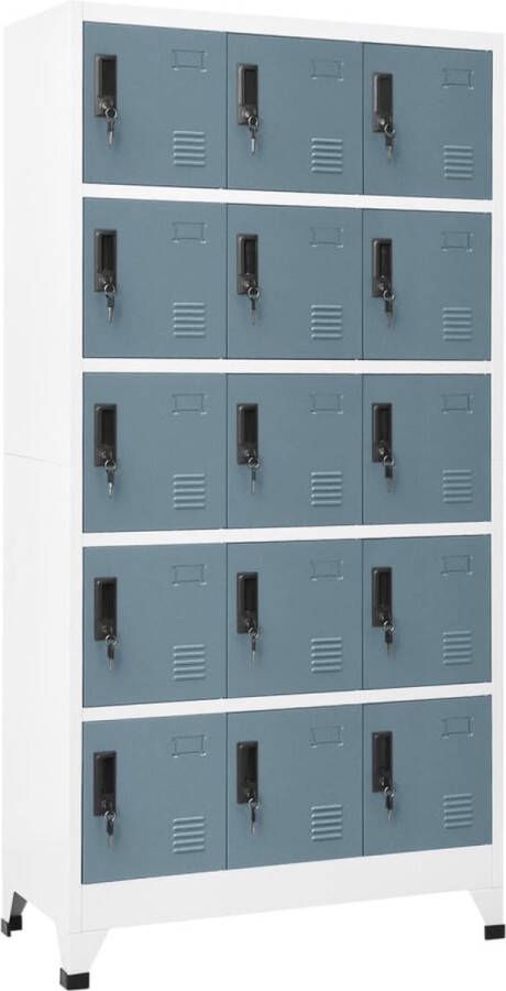 The Living Store Lockerkast naam Lockerkast 90 x 40 x 180 cm Met labelhouders - Foto 2