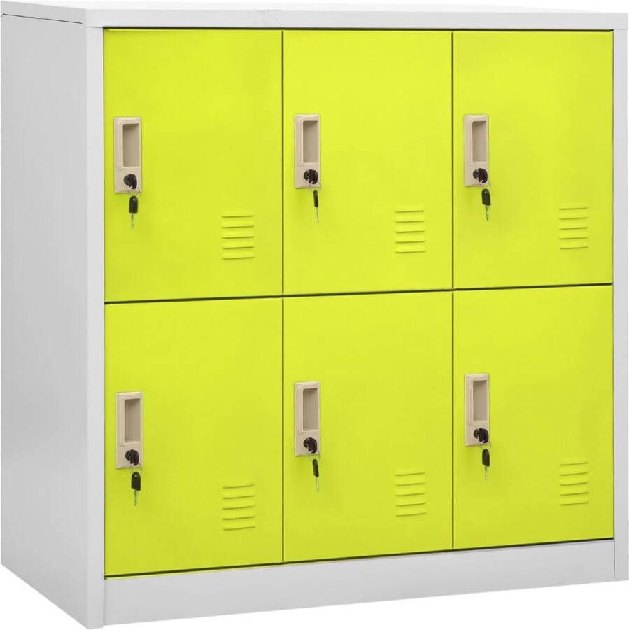 The Living Store Lockerkast Staal 90 x 45 x 92.5 cm Lichtgrijs-Groen Lockerkast Metalen Lockerkast Staalkast Opbergkast School Locker - Foto 2