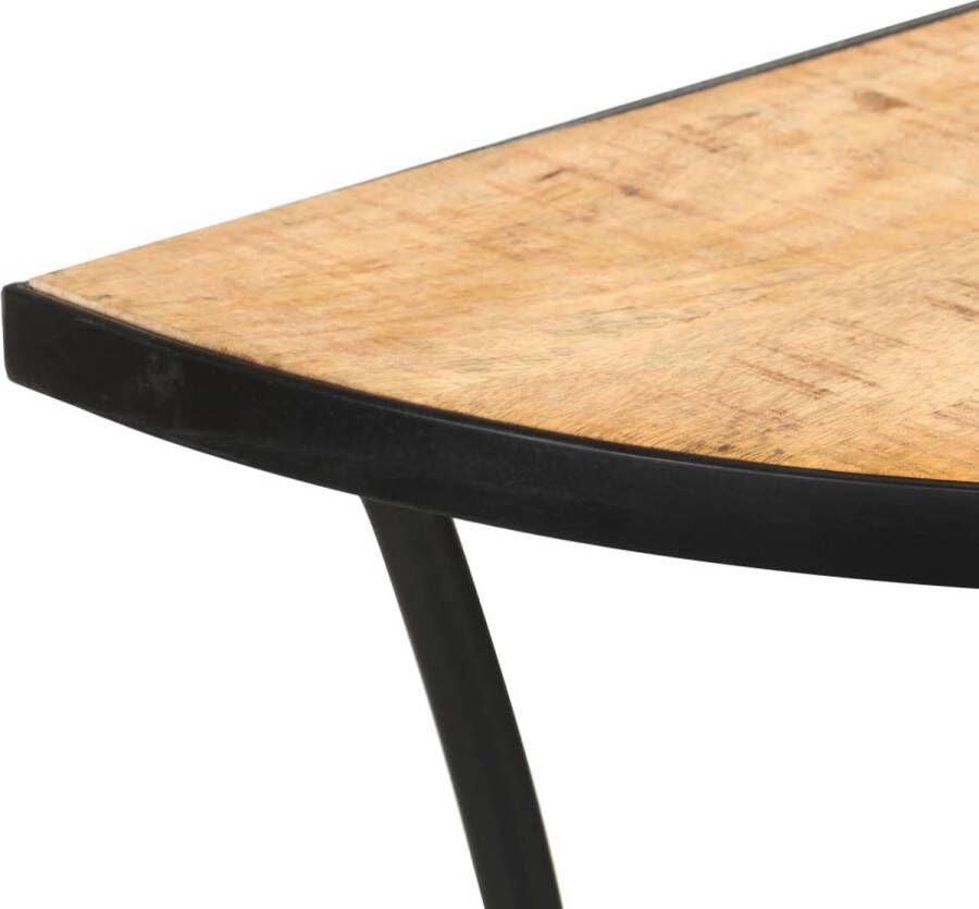 The Living Store Mangohouten Tafel 110 x 40 x 77 cm Stalen Poten Bijzettafel Salontafeltje Mango Wood Furniture Houten Bijzetkast Halletjes Kast - Foto 3