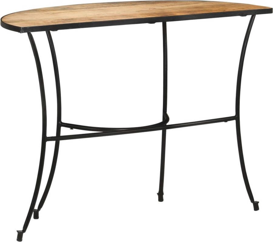 The Living Store Mangohouten Tafel 110 x 40 x 77 cm Stalen Poten Bijzettafel Salontafeltje Mango Wood Furniture Houten Bijzetkast Halletjes Kast - Foto 2