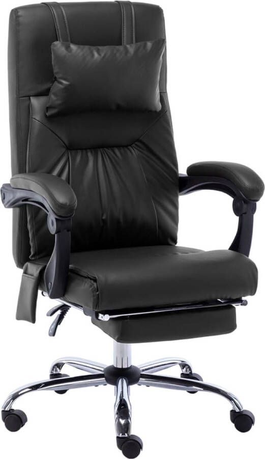 The Living Store Ergonomische Bureaustoel Massage en Ligfunctie Zwart 60 x 64 x (112 121) cm - Foto 2