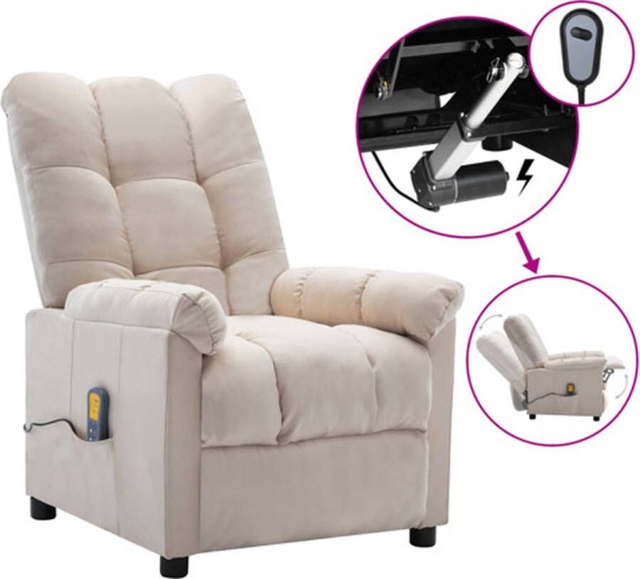 The Living Store Elektrische Massagefauteuil Crème 73 x 90 x 100 cm Elektrisch verstelbaar Elektrische Massagestoel Massagefauteuil Relaxfauteuil Ergonomische Stoel Lounge Stoel - Foto 5