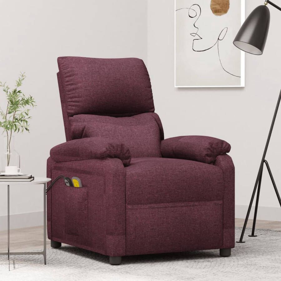 The Living Store Massagefauteuil Elektrisch verstelbaar Massagefunctie Comfortabele zitervaring Stevig en stabiel Paars 71 x 92 x 96.5 cm - Foto 2