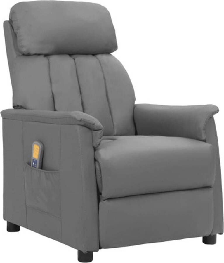The Living Store Massagefauteuil Verstelbaar 6-punts trillingsmassage Grijs 73x92x102.5cm - Foto 2