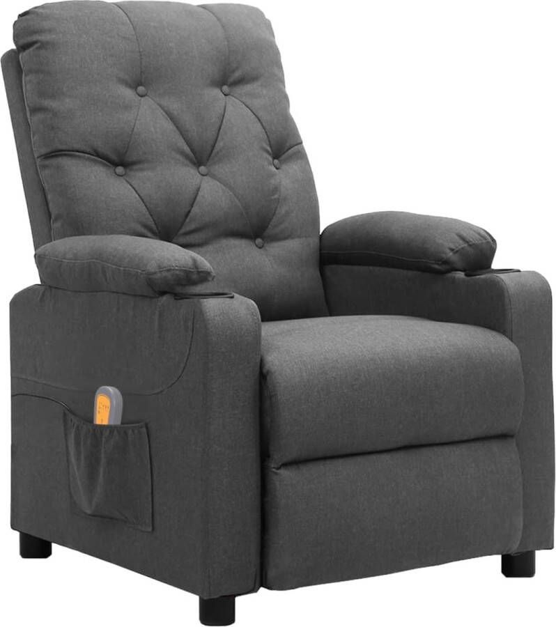 VidaXL Massagefauteuil Massagerstoel Massagestoel stof lichtgrijs Relaxfauteuil Ergonomische Stoel Comfortstoelen - Foto 4