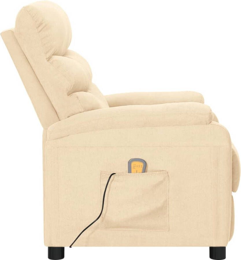 The Living Store Massagestoel stof crèmekleurig Massagestoel Elektrische Massagestoel Relaxfauteuil Loungestoel Comfortabele Stoel - Foto 4