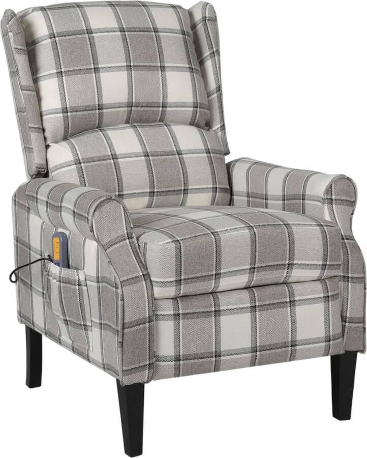 The Living Store Massagestoel Elektrisch verstelbaar 6-punts trillingsmassage Grijs Massagestoel Elektrische Massagestoel Verstelbare Stoel Relaxstoelen Ergonomische Stoel - Foto 4