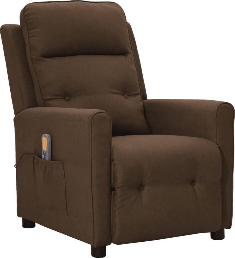 The Living Store Massagestoel stof bruin Fauteuil