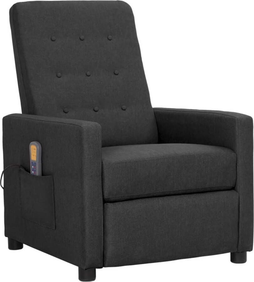 The Living Store verstelbare fauteuil donkergrijs stof 69.5 x 90 x 97 cm verstelbare rugleuning en voetensteun - Foto 2