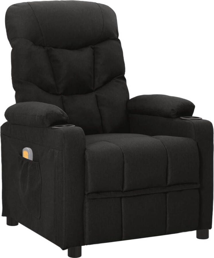 VidaXL The Living Store Massagestoel stof zwart Massagestoel Elektrische Massagestoel Lounge Stoel Loungefauteuil Ergonomische Stoel - Foto 2