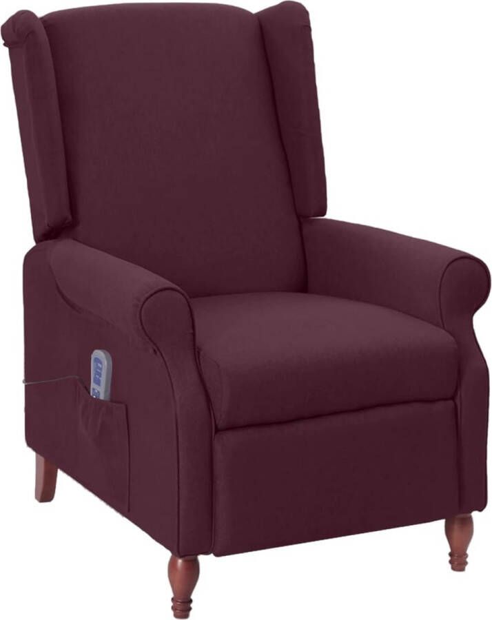 The Living Store Massagestoel Verstelbaar Paars 75 x 90 x 101 cm 4-punts trillingsmassage - Foto 2