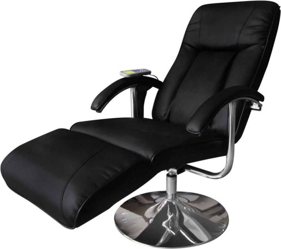 The Living Store Massagestoel Zwart kunstleer 137 x 68 x 104 (L x B x H) Verstelbaar Met verwarming Afstandsbediening inclusief 110 kg draagvermogen Massagestoel Elektrische Massagestoel Relaxstoel Wellnessstoeltje Zithoek - Foto 4