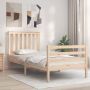 The Living Store Bedframe met hoofdbord massief hout 90x200 cm Bedframe Bedframes Bed Eenpersoonsbed Slaapkamermeubel Houten Bedframe Houten Bed Bedbodem Massief Houten Bedframe Ledikant Bedframe Met Hoofdeinde - Thumbnail 2