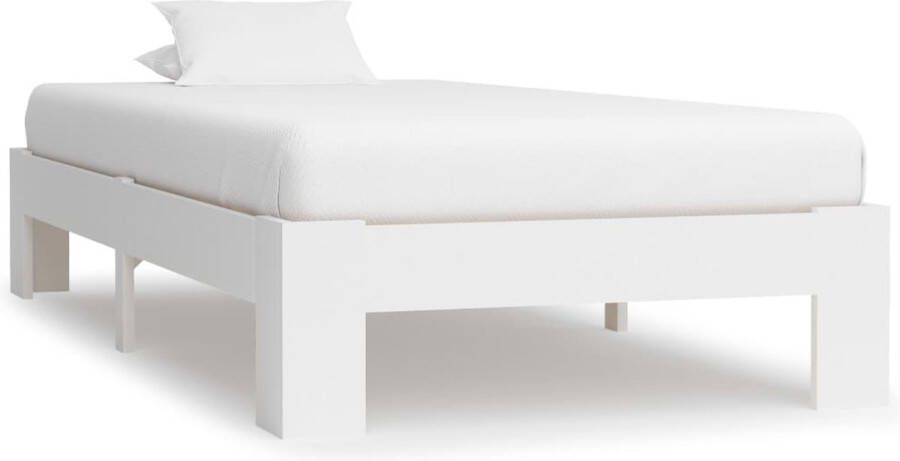 The Living Store Massief Grenen Bedframe 213 x 95 x 30 cm Wit Massief Hout Bedframe Wit Bedframe Enkelpersoons Bed Grenenhout Bedframe Bed Kopen