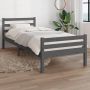 The Living Store Massief grenen Bedframe Eenpersoonsbed 90 x 200 cm Grijs Stabiel en comfortabel houten bedframe met multiplex lattenbodem Geschikt voor kleine ruimtes en multifunctionele kamers Matras niet inbegrepen Montage vereist - Thumbnail 2