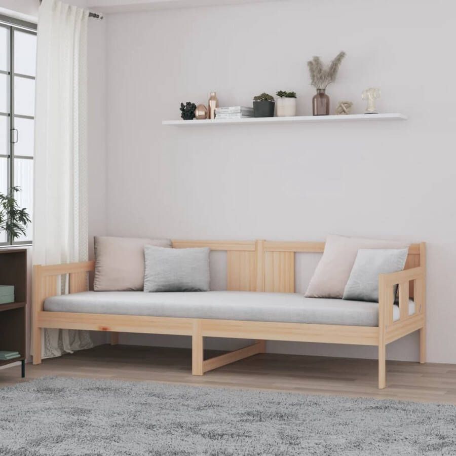 The Living Store Massief Grenenhouten Bedframe 193.5 x 96 x 69.5 cm Rustieke Charme Stevige Lattenbodem