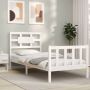 The Living Store Massief grenenhouten bedframe 195.5 x 95.5 x 100 cm wit - Thumbnail 2