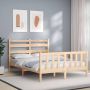 The Living Store Bedframe met hoofdbord massief hout 140x190 cm Bedframe Bedframes Bed Tweepersoonsbed Slaapkamermeubel Houten Bedframe Houten Bed Bedbodem Massief Houten Bedframe Ledikant Bedframe Met Hoofdeinde - Thumbnail 2