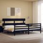 The Living Store Bedframe met hoofdbord massief hout zwart 6FT Super King Bedframe Bedframes Bed Tweepersoonsbed Slaapkamermeubel Houten Bedframe Houten Bed Bedbodem Massief Houten Bedframe Ledikant Bedframe Met Hoofdeinde - Thumbnail 2