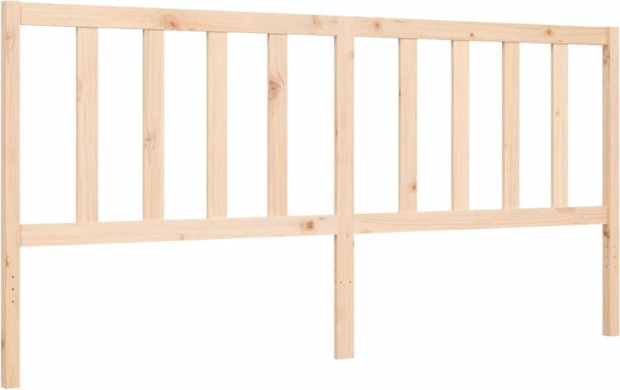 The Living Store Bedframe met hoofdbord massief hout 200x200 cm Bedframe Bedframes Bed Tweepersoonsbed Slaapkamermeubel Houten Bedframe Houten Bed Bedbodem Massief Houten Bedframe Ledikant Bedframe Met Hoofdeinde - Foto 4