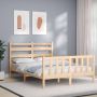 The Living Store Bedframe met hoofdbord massief hout 120x200 cm Bedframe Bedframes Bed Tweepersoonsbed Slaapkamermeubel Houten Bedframe Houten Bed Bedbodem Massief Houten Bedframe Ledikant Bedframe Met Hoofdeinde - Thumbnail 2