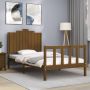 The Living Store Bedframe met hoofdbord massief hout honingbruin 100x200 cm Bedframe Bedframes Bed Eenpersoonsbed Slaapkamermeubel Houten Bedframe Houten Bed Bedbodem Massief Houten Bedframe Ledikant Bedframe Met Hoofdeinde - Thumbnail 3