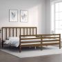 The Living Store Bedframe met hoofdbord massief hout honingbruin 6FT Super King Bedframe Bedframes Bed Tweepersoonsbed Slaapkamermeubel Houten Bedframe Houten Bed Bedbodem Massief Houten Bedframe Ledikant Bedframe Met Hoofdeinde - Thumbnail 1